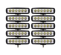 RIGIDON 10 Pcs 15 cm mini barre d'éclairage led, 6 pouces 18W 12V 24V phare de travail led, feux de travail pour offroad Voiture camions SUV 4x4 tracteur,6000k projecteurs lumière feu antibrouillard