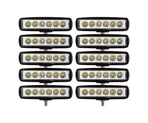 RIGIDON 10 Pcs 15 cm mini barre d'éclairage led, 6 pouces 18W 12V 24V phare de travail led, feux de travail pour offroad Voiture camions SUV 4x4 tracteur,6000k projecteurs lumière feu antibrouillard