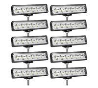 RIGIDON 10 Pcs Phare de Travail led, 6 pouces 18W mini Projecteur lumière 12V 24V phare longue portée led Étanche pour 4x4 Offroad Voiture Camion Tracteur SUV Bateau, 6000K Spot feux antibrouillard