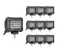 RIGIDON 10 Pcs Phare de Travail LED Quad 60W 10 cm, 9D 4 Pouces 12V 24V, pour Offroad Voiture Camions SUV 4x4 Tracteur, Projecteurs Lumière Feu Antibrouillard