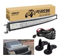 RIGIDON 105 cm 42 pouces 540W incurvée led light barre avec 12v faisceau de câblage kit et aimanté support, Triple rangée barre d'éclairage led pour offroad Véhicules Voiture camions SUV 4x4,6000K