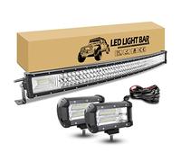 RIGIDON 105 cm 540W Kit Barre de Led incurvée avec 2x 13 cm Flood Feux Led | 12V Faisceau Kit pour 42 Pouces Barre Lumineuses, 72W Rampe de Phare pour 4x4 Offroad Véhicule Voiture Camion Tracteur SUV