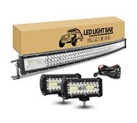 RIGIDON 105 cm 540W Kit Barre Led incurvée avec 2x 18 cm feu antibrouillard | 12V Faisceau Kit pour 42 Pouces Barre Lumineuses, 120W Rampe de Phare pour 4x4 Offroad Véhicule Voiture Camion Tracteur SUV