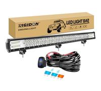 RIGIDON 115cm 45 Pouces 612W LED Light Barre avec 12V Faisceau Faisceau kit | étanche, triple rangée, 6000K blanc, barre lumineuse led, pour offroad Véhicules Voiture camions ATV SUV UTE 4x4 , auxiliaire