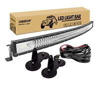 RIGIDON 127 cm 50 pouces 648W incurvée led light barre avec 12v faisceau de câblage kit et aimanté support, Triple rangée barre d'éclairage led pour offroad Véhicules Voiture camions SUV 4x4,6000K