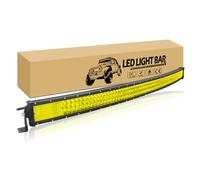 RIGIDON 127cm 648W Slim incurvée LED Light Barre Rampe, 12V 24V Barre d'éclairage LED, Triple rangée Barre Lumineuse LED pour Offroad Véhicules Voiture Camion Tracteur 4x4 ATV SUV, 3000K Jaune