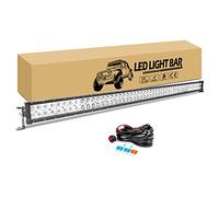 RIGIDON 130cm 300W barre lumineuse led de travail avec 12v faisceau de câblage kit, etanche phare de travail pour offroad véhicules voiture camions suv 4x4 bateau, 6000K blanc feu antibrouillard