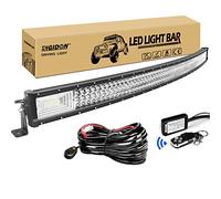 RIGIDON 130cm 675W incurvée led light barre 12V stroboscopique faisceau kit | 52 pouces, étanche, 6000K blanc, barre lumineuse led, lampe auxiliaire, pour offroad véhicules voiture camions ATV SUV 4x4