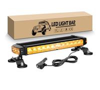 RIGIDON 15" 37 cm 30LED Barre Lumineuse Clignotante Stroboscopique à LED, Avertissement Clignotant d'urgence Chasse Rampe Gyrophare Magnetique LED pour Voiture Véhicule Camion Remorque (Ambre)