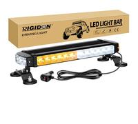 RIGIDON 15 Pouces 30 Led Barre Lumineuse Stroboscopique, Blanc Ambre Magnétique Clignotant Gyrophare Police Feux de Remorque, Pour Voiture Camion Off road ATV 4x4 Vehicule, Feu Antibrouillard