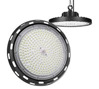 RIGIDON 1Pcs 200W Led UFO High Bay Lumière, 20000LM Projecteur Led, Eclairage Garage Led Ultra Puissante, Industriel LED, Lampe Haute Baie Pour Usine Atelier Gymnase Aéroports, 6000K Blanc Froid