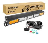 RIGIDON 1x 28 Pouces 77cm 150W Barre de Led 4x4 avec 12v faisceau de câblage kit, Barre lumineuse led pour offroad Véhicules Voiture camions ATV, Ambre blanc feu antibrouillard, 2 ans de garantie