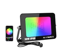 RIGIDON 1X 30W RGB projecteur led extérieurs App & IR télécommande, 3000lm
