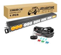 RIGIDON 1x 33 Pouces 90cm 180W Barre de Led 4x4 avec 12v faisceau de câblage kit, Barre lumineuse led pour offroad Véhicules Voiture camions ATV, Ambre blanc feu antibrouillard, 2 ans de garantie