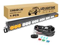 RIGIDON 1x 38 Pouces 103cm 210W Barre de Led 4x4 avec 12v faisceau de câblage kit, Barre lumineuse led pour offroad Véhicules Voiture camions ATV, Ambre blanc feu antibrouillard, 2 ans de garantie