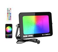 RIGIDON 1X 50W RGB projecteur led extérieurs App & IR télécommande, 5000lm