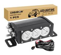 RIGIDON 1x 6 Pouces 19cm 30W Barre de Led 4x4 avec 12v faisceau de câblage kit, Barre lumineuse led pour offroad Véhicules Voiture camions ATV, Blanc feu antibrouillard, Led Bar, 2 ans de garantie
