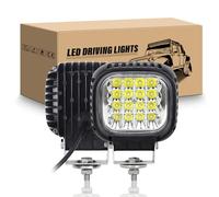 RIGIDON 1x Carré Phare de Travail Led, 5 Pouces 48W Spot Feux de travail | Projecteur de travail 12V 24V pour 4x4 Offroad Véhicule Voiture Camion Tracteur SUV Pickup Batteuse Excavatrice, 6000K Blanc