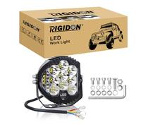 RIGIDON 1x Rond Phare de Travail Led, 5 Pouces 50W 5000 lumens barre de Led 4x4, 12V 24V Feux de Travail Led, Barre lumineuse led pour offroad Voiture camions Tracteur ATV, Blanc feu antibrouillard