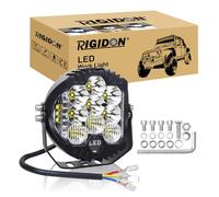 RIGIDON 1x Rond Phare de Travail Led, 7 Pouces 75W 7500 lumens barre de Led 4x4, 12V 24V Feux de Travail Led, Barre lumineuse led pour offroad Voiture camions Tracteur ATV, Blanc feu antibrouillard
