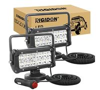 RIGIDON 2 Pcs 18 cm 7 pouces 36W feux de travail aimanté, phare led carré, 12V 24V lampe avec base magnétique, spotlights projecteur pour offroad voiture camions SUV 4x4 tracteur