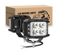 RIGIDON 2 Pcs 4 pouces 10 cm 35W Phare de travail led, 12V 24V Cube barre de travail led, projecteurs lumière feux pour offroad Voiture camions SUV 4x4 tracteur, 6000K Blanc feux antibrouillard