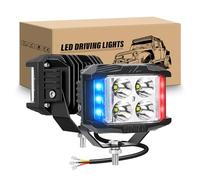 RIGIDON 2 Pcs 4 pouces 10 cm 35W Phare de travail led, 12V 24V Stroboscopique Cube barre de travail led, projecteurs lumière feux pour offroad Voiture camions SUV 4x4 tracteur, Rouge/Bleu