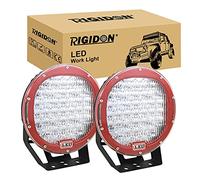 RIGIDON 2 Pcs Rampe de Phare LED, Rouge 9 Pouces 225W floodlights, Feux de Travail Lampe pour Offroad Véhicule Voiture camions SUV ATV 4x4 Bateau, 6000k Led Headlight, 12V 24V