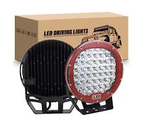 RIGIDON 2 Pcs Rond Phare de Travail Led, Rouge 9 pouces 225W 12V 24V lampe de travail led, led spotlight feux de travail pour offroad Véhicule Voiture camions SUV ATV 4x4 bateau