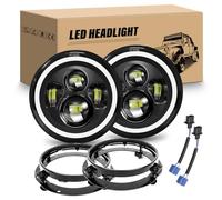 RIGIDON 2 x 7 Pouces 50W 5000LM Phare Led Rond avec Anneau de Montage