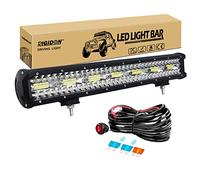 RIGIDON 20 pouces 50 cm 420W barre de led 4x4 avec 12V faisceau câblage kit | étanche, 6000K blanc, barre lumineuse led, éclairage, pour offroad véhicules voiture tracteur camions ATV 4x4, auxiliaire