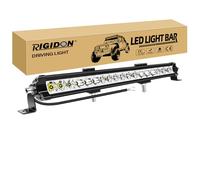 RIGIDON 20 Pouces 50 cm 60W 6000LM Barre de Led 4x4, une rangée 12V 24V droit barres lumineuse leds pour offroad Véhicules Voiture camions SUV ATV, 6000K feu antibrouillard, phare de travail, 12V 24V
