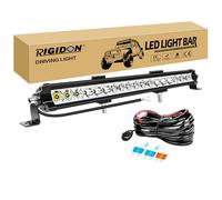 RIGIDON 20 Pouces 50 cm 60W 6000LM Slim Barre de Led 4x4 avec 12v faisceau kit, Straight light bar, Barres lumineuse leds pour offroad Véhicules Voiture camions ATV UTE SUV, 6000K feu antibrouillard