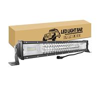 RIGIDON 22 pouces 55cm 270W Triple rangée Barre de Led 4x4, 12V 24V Straight led light bar, Longue Portee projecteur Led voiture pour off road véhicules camion ATV, 6000K feu antibrouillard