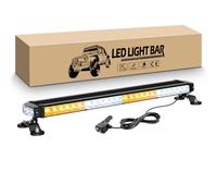 RIGIDON 26" 67 cm 54LED Barre Lumineuse Clignotante Stroboscopique à LED, Avertissement Clignotant d'urgence Chasse Rampe Gyrophare Magnetique LED pour Voiture Véhicule Camion Remorque (Ambre/Blanc)
