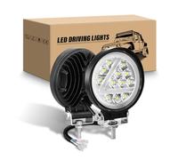 RIGIDON 2Pcs Rond phare de travail led, 4 pouces 10cm 36W Blanc ambre lampe de travail led 12V 24V Phares Longue Portee led pour Offroad Voiture Camion SUV 4x4 Tracteur, feu antibrouillard
