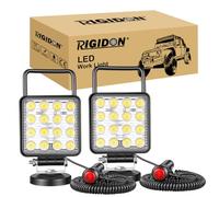 RIGIDON 2x 10 cm 4 pouces 48W carré lampe de travail portable allume-cigare