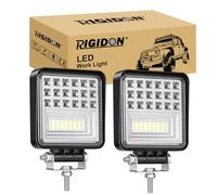 RIGIDON 2x 10 cm carré phare travail led, 4 pouces 126W feu antibrouillard | 12V 24V, 6000K blanc, étanche, feux de travail, spot flood lumière lampe, pour offroad voiture camions ATV SUV 4x4 tracteur