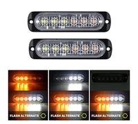 RIGIDON 2x 11cm 6 LED blanc ambre feu de freinage stroboscopique, 12V 24V