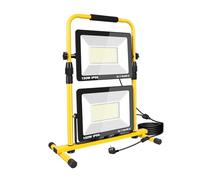 RIGIDON 2x 150W projecteurs de chantier, lampe d'extérieur pliable portable | 30000lm, câble de 5 mètres, 6000K blanc, etanche IP66, phare de travail led, pour travaux d'atelier, garage, terrasse, jardin
