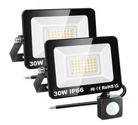 RIGIDON 2x 30W projecteur d'extérieur led avec detecteur de mouvement, PIR