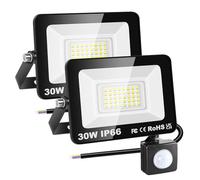 RIGIDON 2x 30W projecteur d'extérieur led avec detecteur de mouvement, PIR