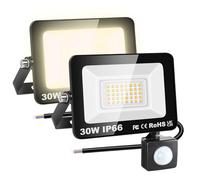RIGIDON 2x 30W projecteur d'extérieur led avec detecteur de mouvement, PIR
