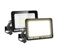 RIGIDON 2x 30W Projecteur Exterieur, 3000LM Spot Led Extérieur avec Prise