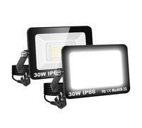 RIGIDON 2x 30W Projecteur Exterieur, 3000LM Spot Led Extérieur avec Prise