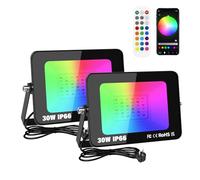 RIGIDON 2X 30W RGB projecteur led extérieurs App & IR télécommande, 3000lm