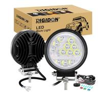 RIGIDON 2x 4 pouces 36W ronde phare de travail led avec 12v faisceau de câblage kit, Longue Portée led Blanc ambre lampe, projecteurs lumière feux de travail pour offroad Voiture camions 4x4 moto