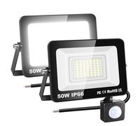 RIGIDON 2x 50W projecteur d'extérieur led avec detecteur de mouvement, PIR