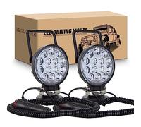 RIGIDON 2x Phare de Travail Led Aimanté, 4 Pouces 10 cm 42W Led Floodlights | Rond, Flood Feu Antibrouillard, Base Magnétique, Allume Cigare, Câble 3 mètres pour Offroad Voiture Camion SUV 4x4 Tracteur
