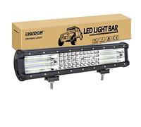 RIGIDON 38 cm 390W quad rangée led light barre, 12V 24V 15 pouces barre d'éclairage led, barre lumineuse led pour offroad Véhicules Voiture camions SUV 4x4 tracteur, 6000K feu antibrouillard